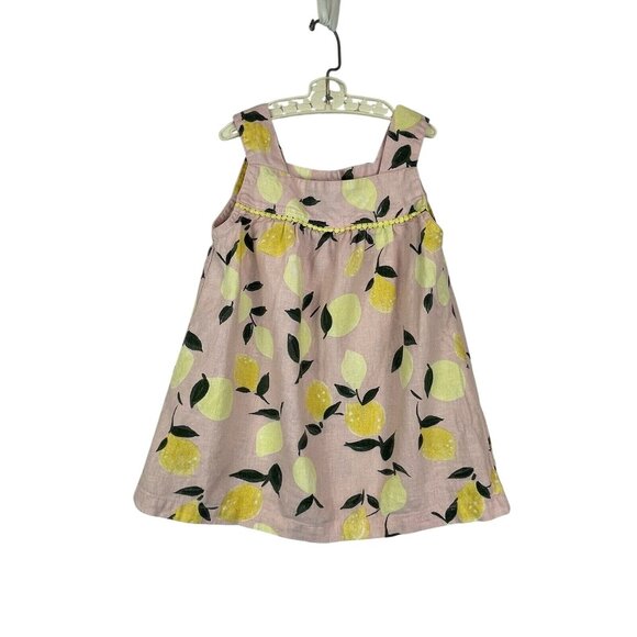 Carter's Other - Carter's Pink Sleeveless Lemons Dress Girls 6/6x Tunic Top Buttons Yellow Trim